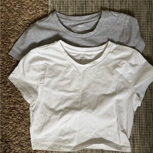 TNA Heather Grey and White Short Sleeve Tees